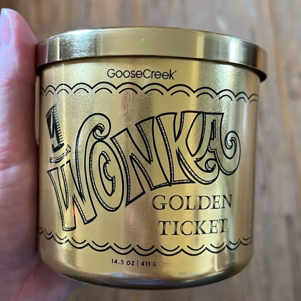 1 LEFT! Goose Creek Willy Wonka Limited Edition 3 Wick Candle Golden Ticket